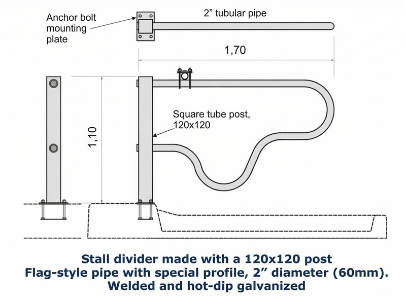 Wave-Shaped Design Cattle Stall Divider Wave-Shaped Design Cattle Stall Divider